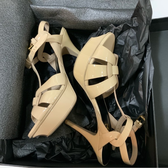 YSL Tribute Lower Heels in Nude Patent sz 38 NWT - Picture 11 of 12